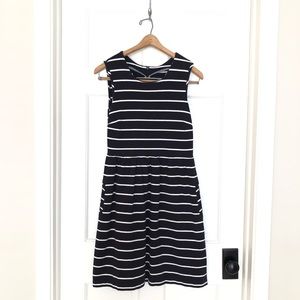 Land’s End “1963” Navy White Stripe Cotton Dress